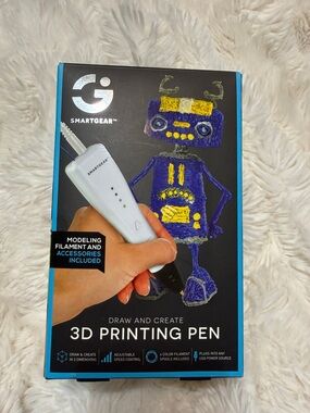 SMARTGEAR 3D Printing Pen in White with Colorful Filament Accents